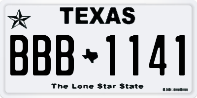 TX license plate BBB1141