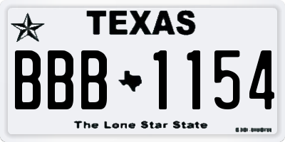 TX license plate BBB1154