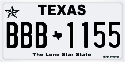 TX license plate BBB1155