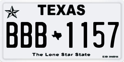 TX license plate BBB1157