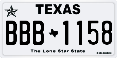 TX license plate BBB1158