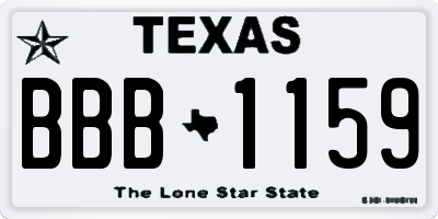 TX license plate BBB1159