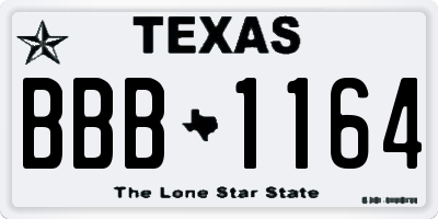 TX license plate BBB1164