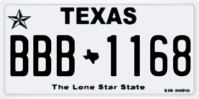 TX license plate BBB1168