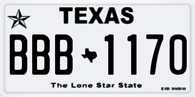 TX license plate BBB1170