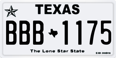 TX license plate BBB1175