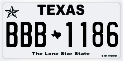 TX license plate BBB1186