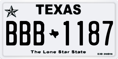 TX license plate BBB1187