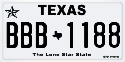 TX license plate BBB1188