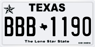 TX license plate BBB1190