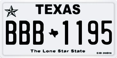 TX license plate BBB1195