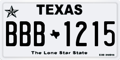 TX license plate BBB1215