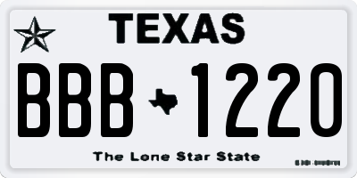 TX license plate BBB1220