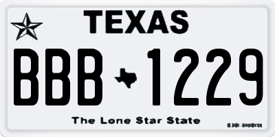 TX license plate BBB1229