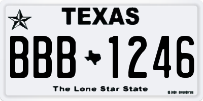 TX license plate BBB1246