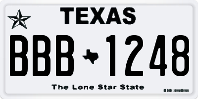 TX license plate BBB1248