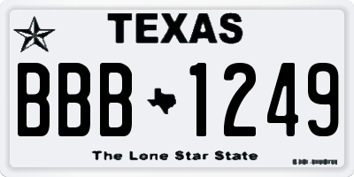 TX license plate BBB1249