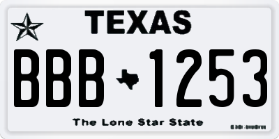 TX license plate BBB1253