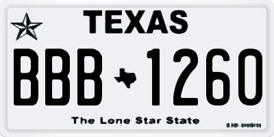 TX license plate BBB1260