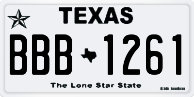 TX license plate BBB1261