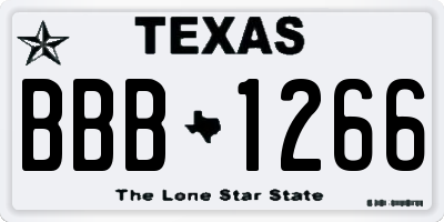 TX license plate BBB1266