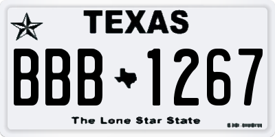 TX license plate BBB1267