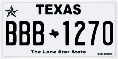TX license plate BBB1270
