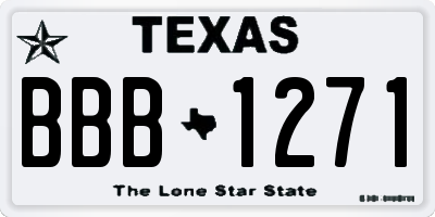 TX license plate BBB1271