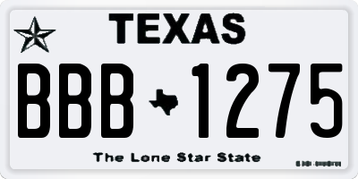 TX license plate BBB1275