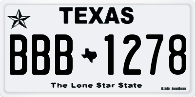 TX license plate BBB1278