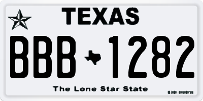 TX license plate BBB1282