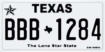 TX license plate BBB1284