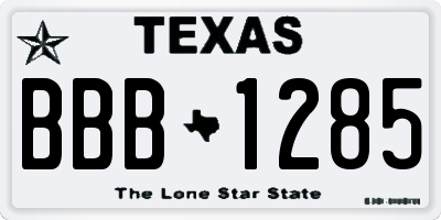 TX license plate BBB1285