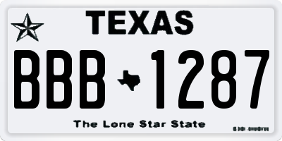TX license plate BBB1287