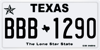 TX license plate BBB1290