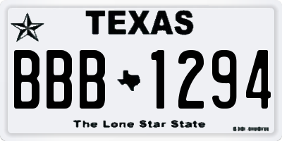 TX license plate BBB1294