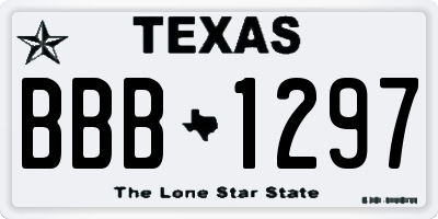 TX license plate BBB1297