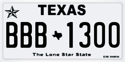 TX license plate BBB1300