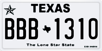 TX license plate BBB1310