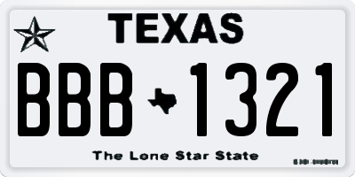 TX license plate BBB1321