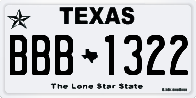 TX license plate BBB1322