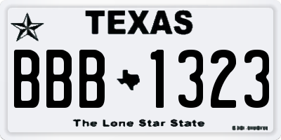 TX license plate BBB1323