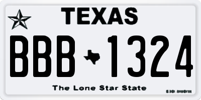 TX license plate BBB1324