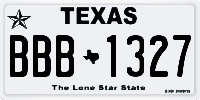 TX license plate BBB1327