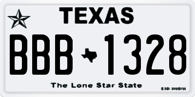 TX license plate BBB1328