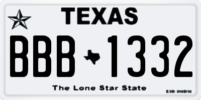 TX license plate BBB1332