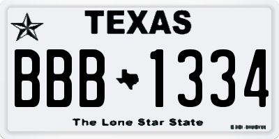 TX license plate BBB1334