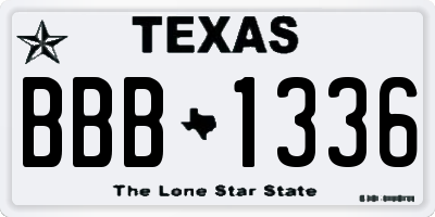 TX license plate BBB1336