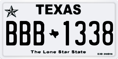 TX license plate BBB1338
