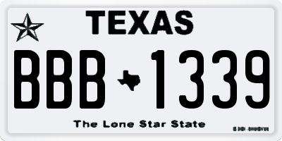 TX license plate BBB1339
